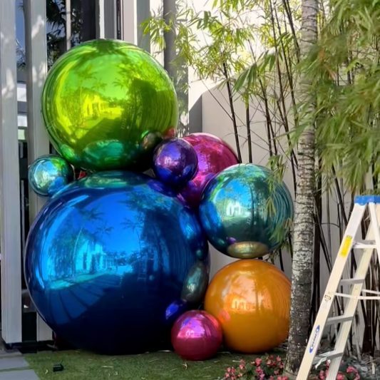 Royal Blue Color Inflatable Mirror Ball Reusable Big Bubble Shiny Balloon Balls