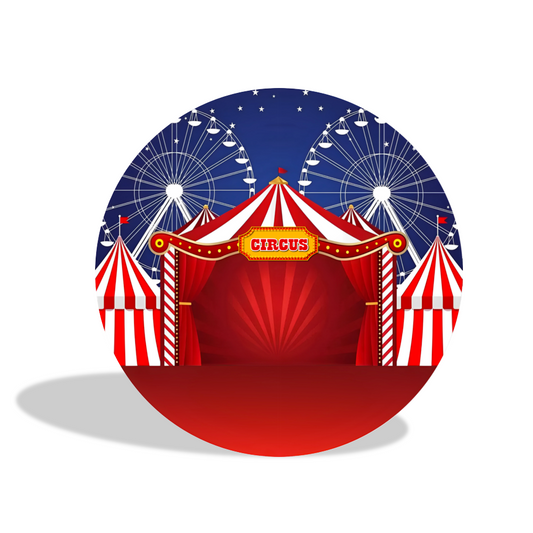 Circus theme round circle backdrop cover plinth cylinder pedestal cloth cover for birthday party decoration