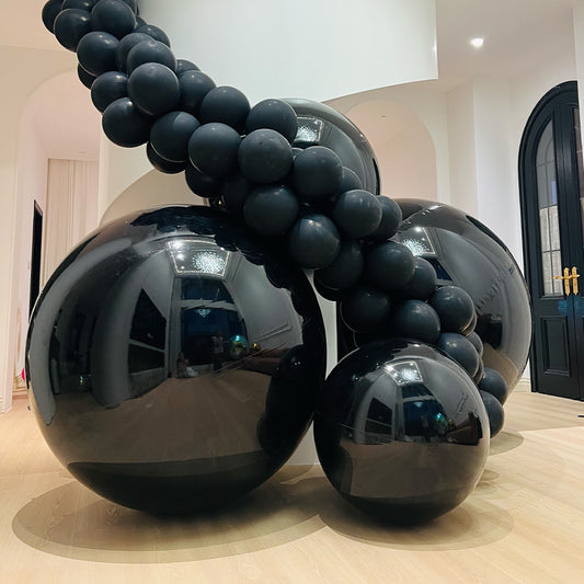 Black Color Inflatable Mirror Ball Reusable Big Bubble Shiny Balloon Balls