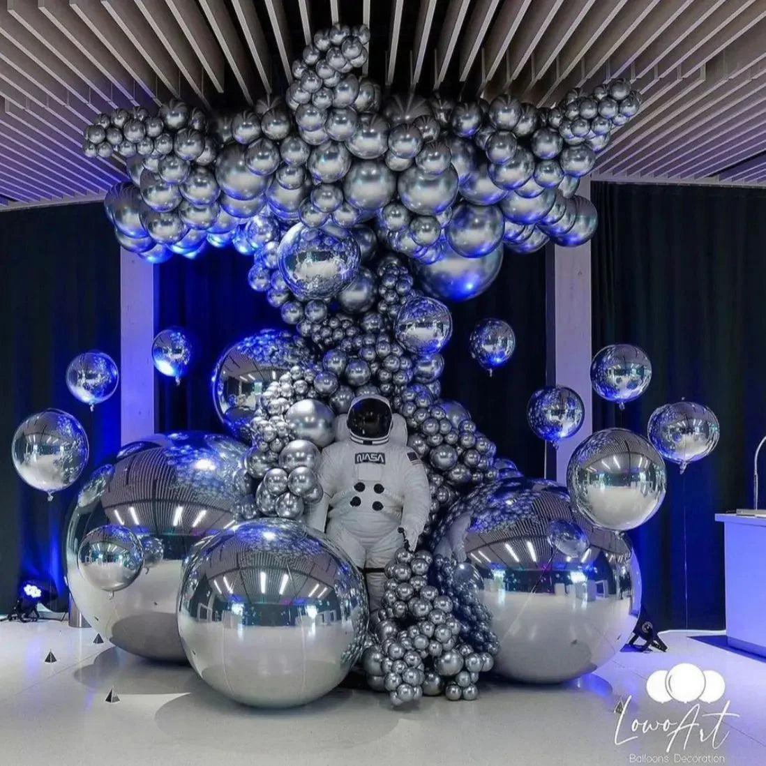 Silver Color Inflatable Mirror Ball Reusable Big Bubble Shiny Balloon Balls
