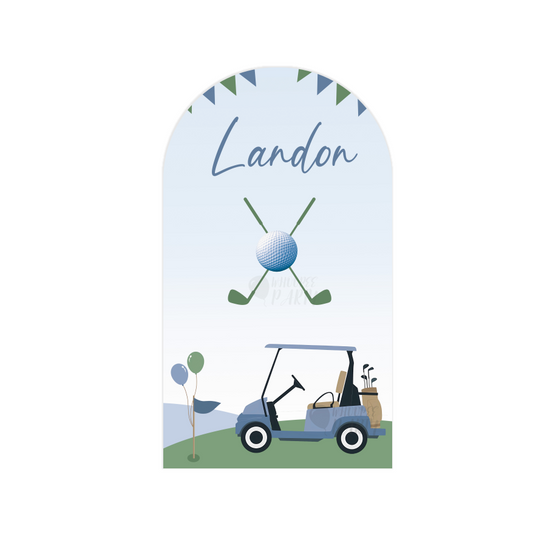 Hole IN One Golf Theme Arch Birthday Party Arch Backdrop Wall Cloth Cover