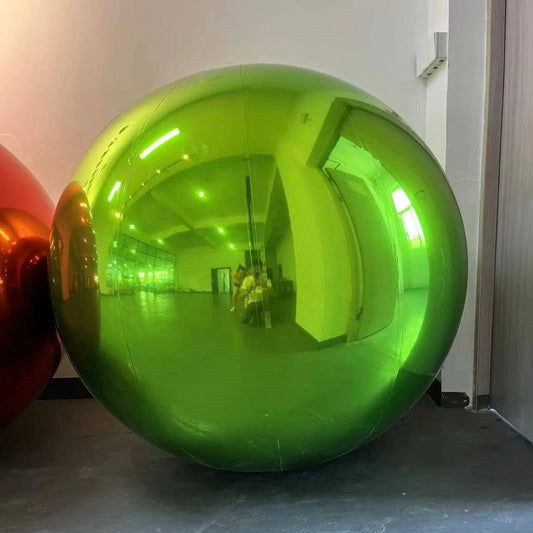 Green Color Inflatable Mirror Ball Reusable Big Bubble Shiny Balloon Balls