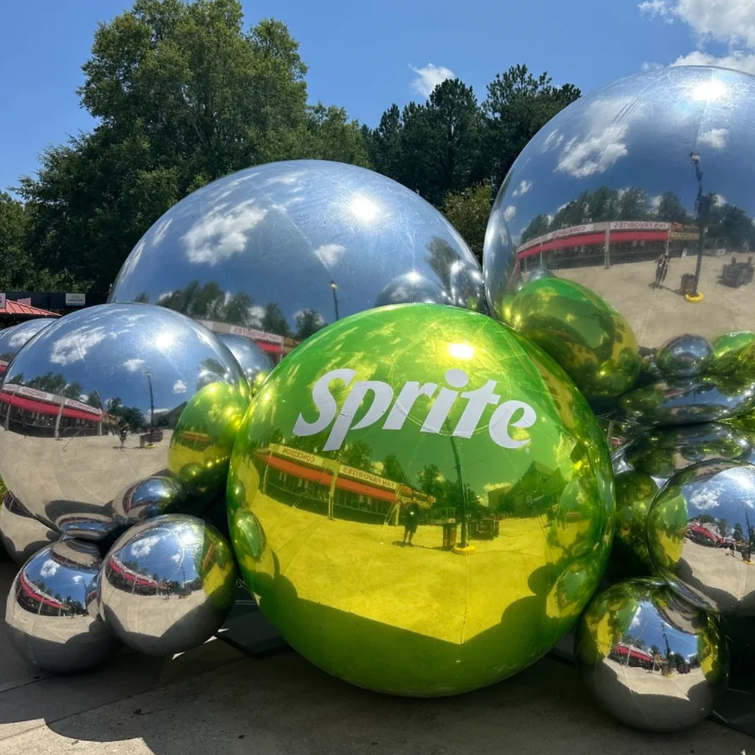 Green Color Inflatable Mirror Ball Reusable Big Bubble Shiny Balloon Balls