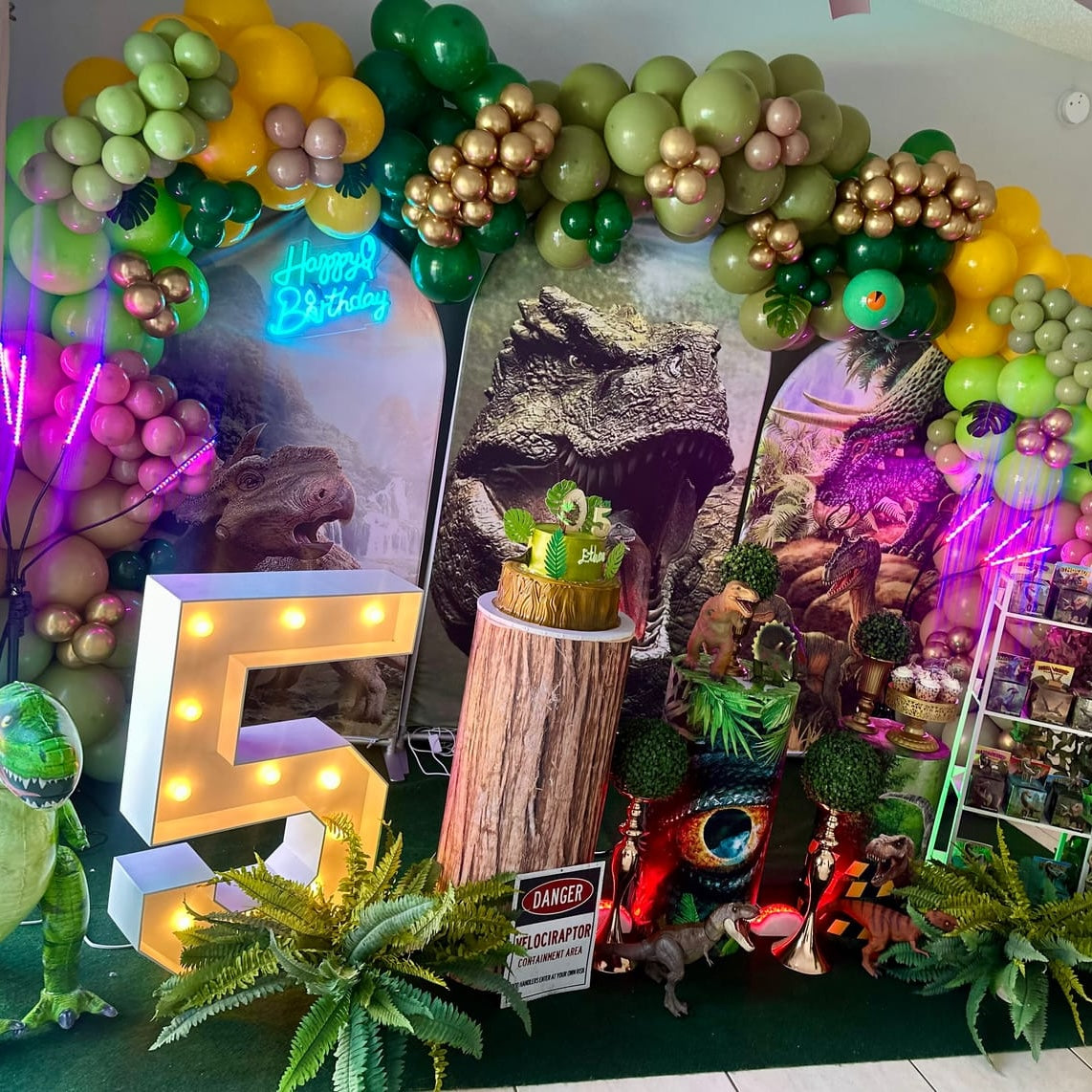 Dinosaur Theme Birthday Baby Shower Party Arch Backdrop Wall Cloth Cover