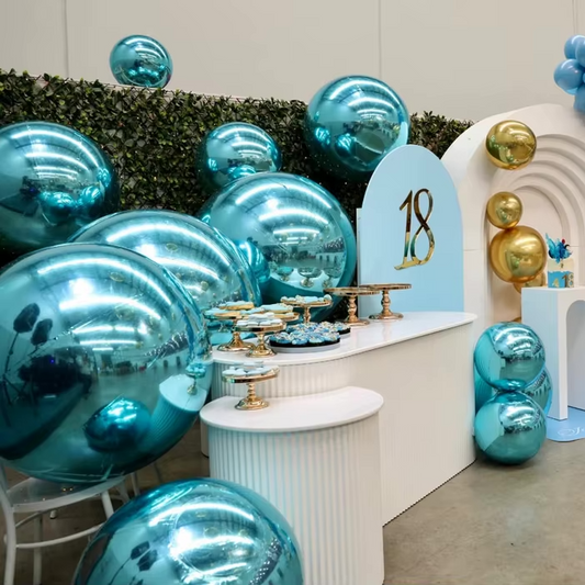 Light Blue Color Inflatable Mirror Ball Reusable Big Bubble Shiny Balloon Balls