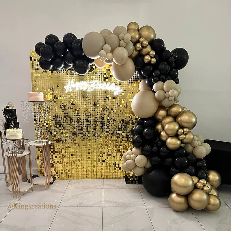 Light Gold Shimmer Sequin Backdrop Wall Panels For Birthday Wedding Baby Shower Bridal