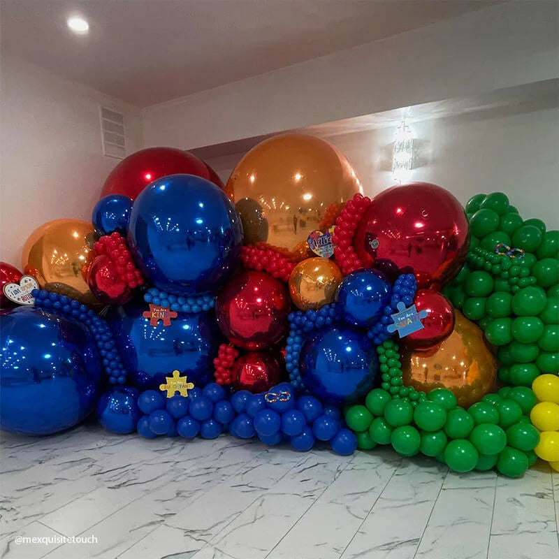 Orange Color Inflatable Mirror Ball Reusable Big Bubble Shiny Balloon Balls