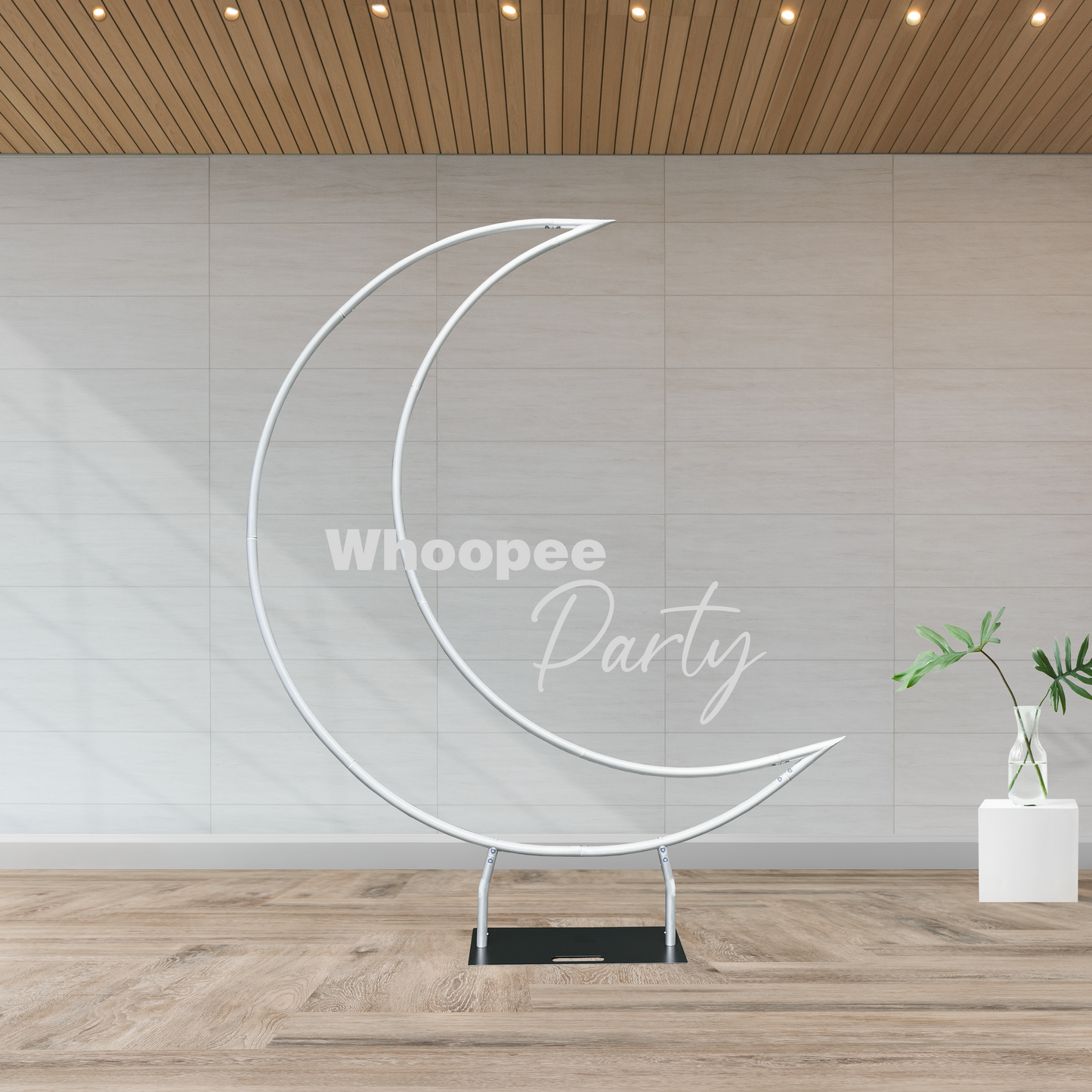 Arco de fondo con forma de media luna de 6,5 pies para bodas, cumpleaños, baby showers