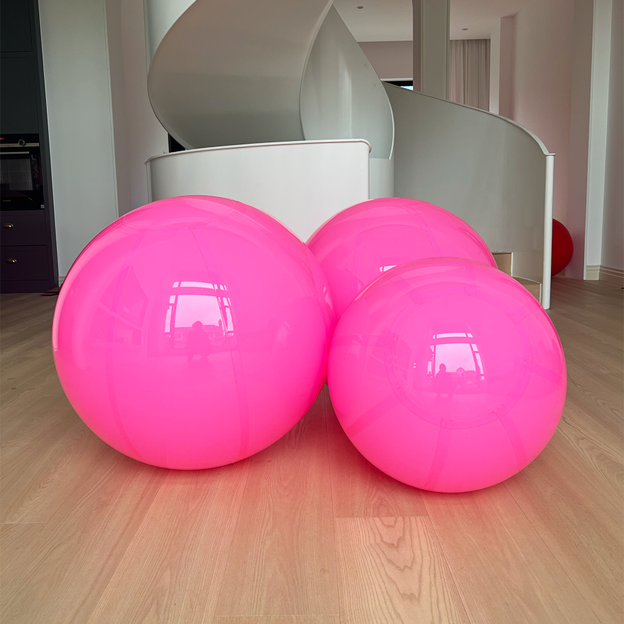 Large Matte Inflatable Balls Pink PVC Reusable Event Decor for Party & Wedding