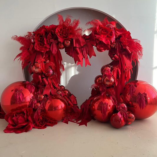 Red Color Inflatable Mirror Ball Reusable Big Bubble Shiny Balloon Balls