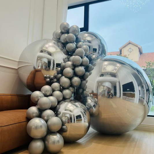 Silver Color Inflatable Mirror Ball Reusable Big Bubble Shiny Balloon Balls