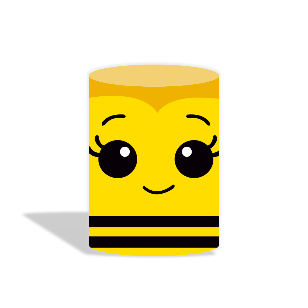 Sweet Bee Background Baby Shower Decoration Round Circle Backdrop Cover Plinth Cylinder Pedestal Cover