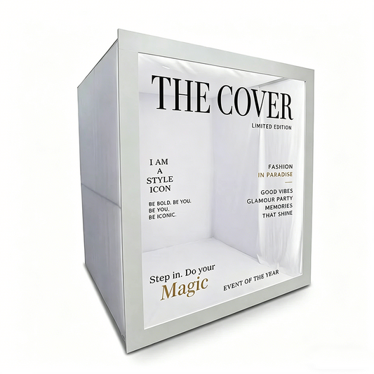 6.5x7.5ft Walk-In Party White Magazine Photo Booth Box Turn Every Guest Into a Cover Star