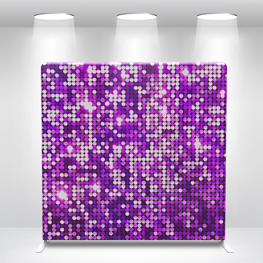 Purple Shimmer Sequin Pillow Case Photo Booth Straight Backdrop Wall Cloth Cover With Stand For Birthday Wedding Baby Shower Party