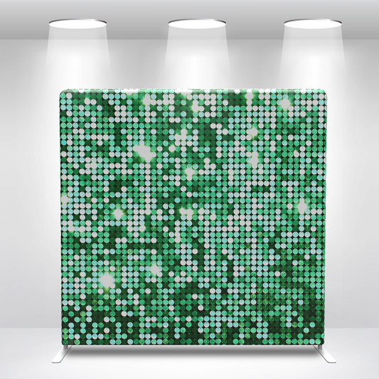 Green Shimmer Sequin Pillow Case Photo Booth Straight Backdrop Wall Cloth Cover With Stand For Birthday Wedding Baby Shower Party