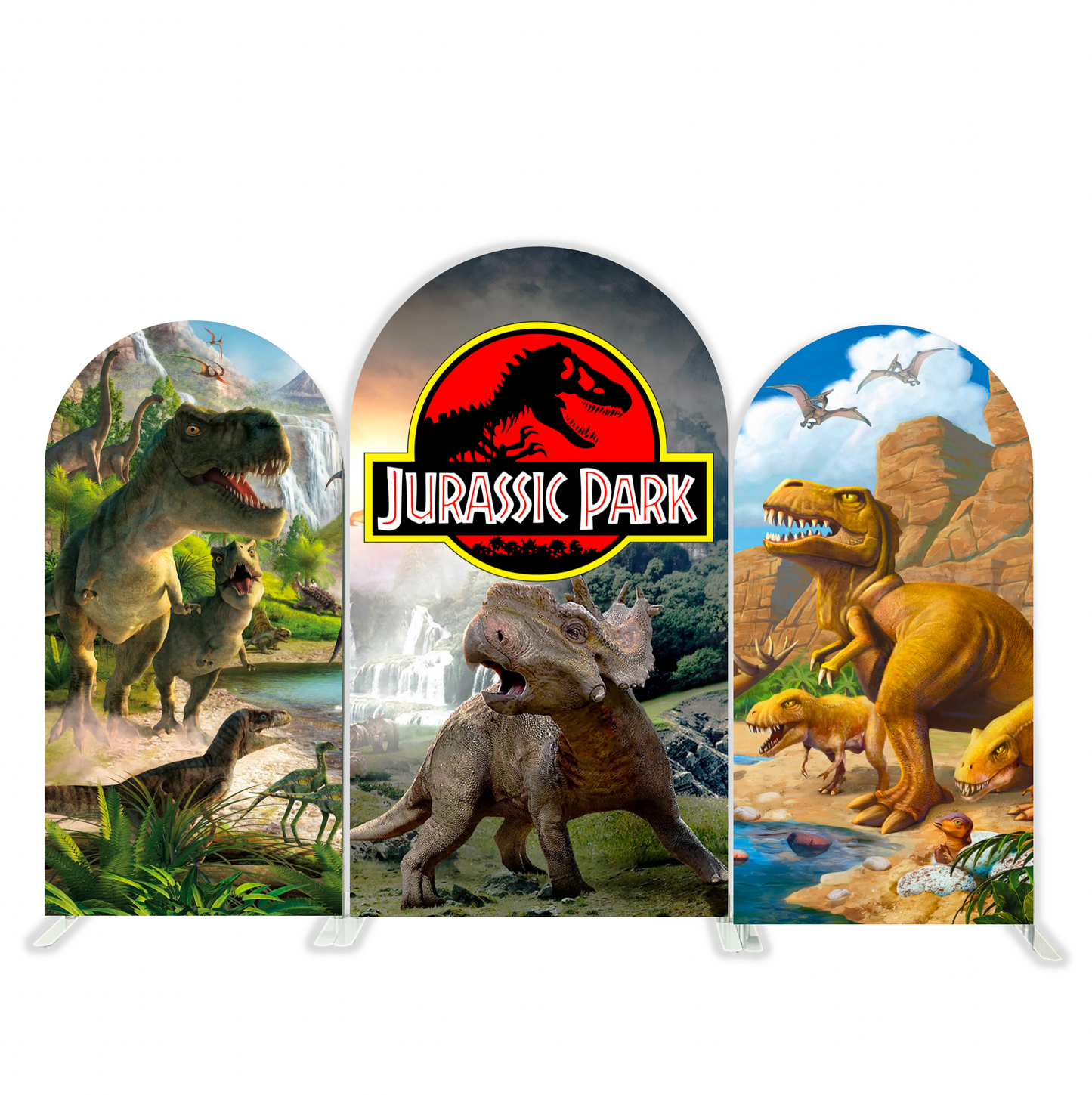 Dinosaur Cartoon Theme Happy Birthday Party Arch Backdrop Cover