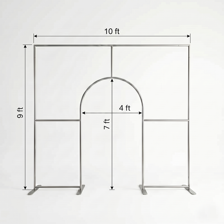 Arco de bienvenida con puerta abierta de tubo de aleación de aluminio, soporte de pared para decoración de fiestas de cumpleaños y bodas.