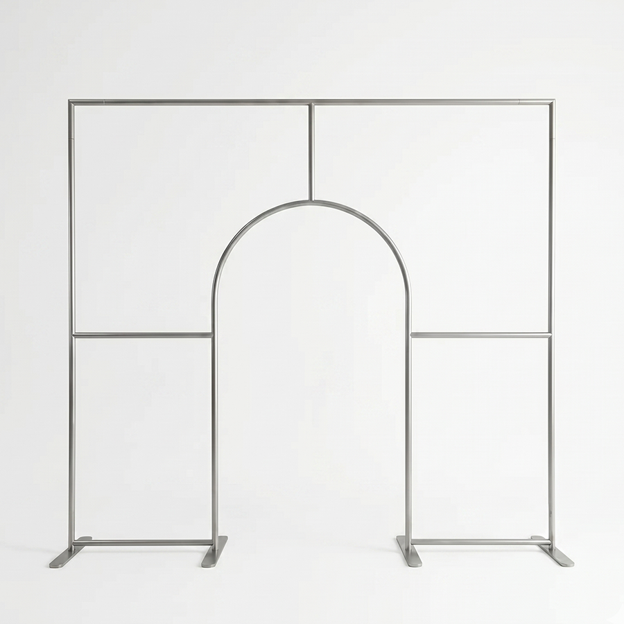 Arco de bienvenida con puerta abierta de tubo de aleación de aluminio, soporte de pared para decoración de fiestas de cumpleaños y bodas.