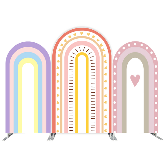 Rainbow Themed Party Birthday Party Arch Backdrop Wall Cloth Cover