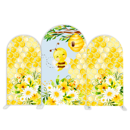 Honey Bee Theme Birthday Party Arch Backdrop Cover