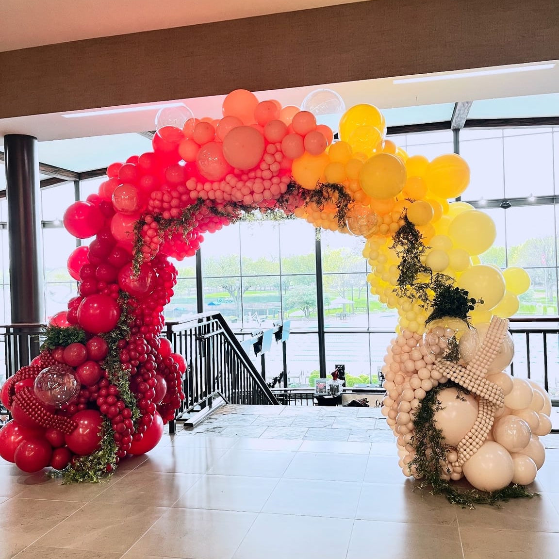 Soporte para globos y flores de aleación de aluminio de 10 x 8 pies para bodas, cumpleaños y baby showers.