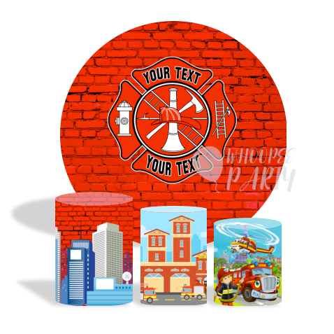 The Fireman Decoration Round Circle Backdrop Cover Plinth Cylinder Pedestal Cover