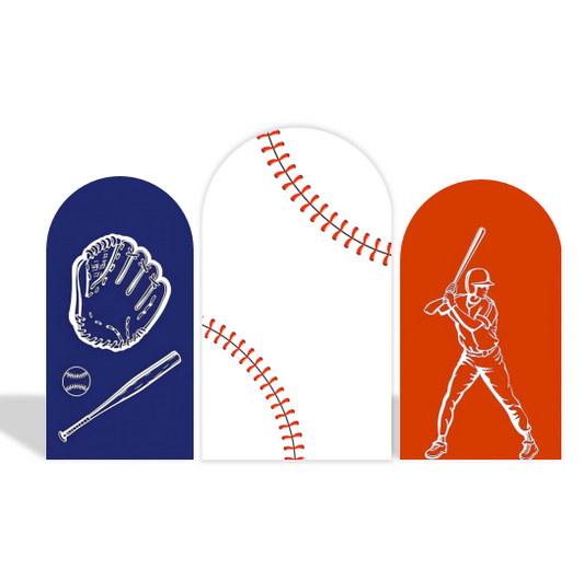 Baseball Birthday Party Arch Backdrop Wall Cloth Cover