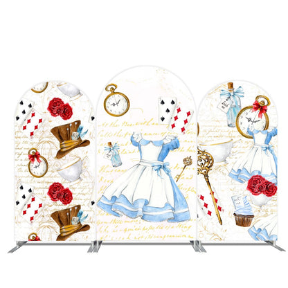 The In Wonderland Fairytale Tea Birthday Party Arch Backdrop Wall Cloth Cover
