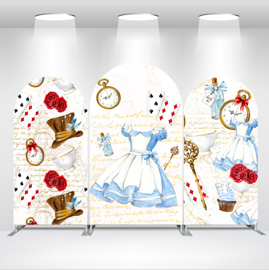 The In Wonderland Fairytale Tea Birthday Party Arch Backdrop Wall Cloth Cover