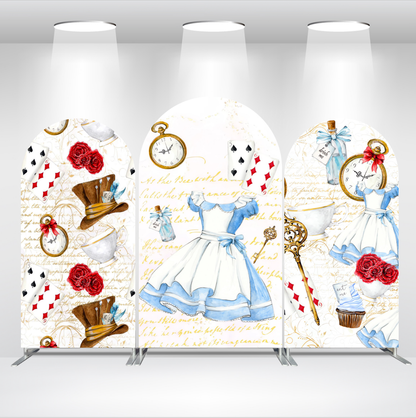 The In Wonderland Fairytale Tea Birthday Party Arch Backdrop Wall Cloth Cover