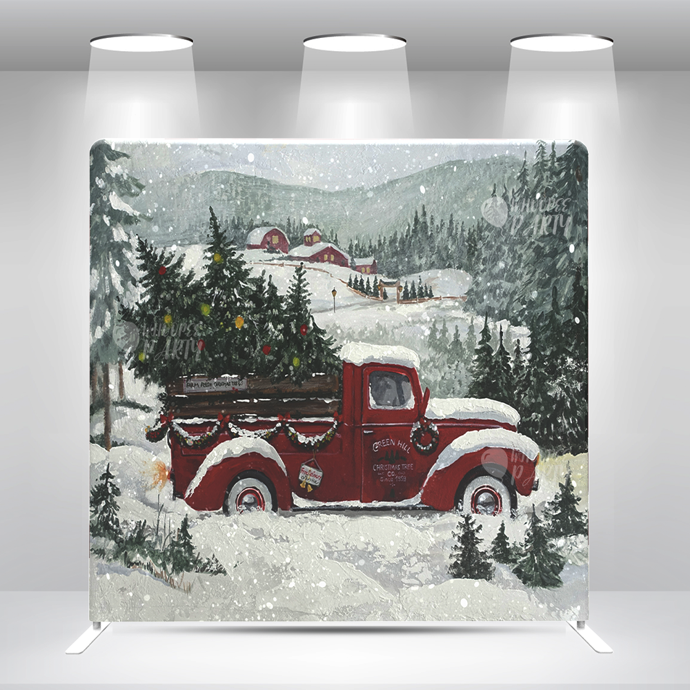 Merry Christmas Snowflakes fluttering  Decoration Pillow Case Photo Booth Backdrop Wall Cover With Stand  For Party