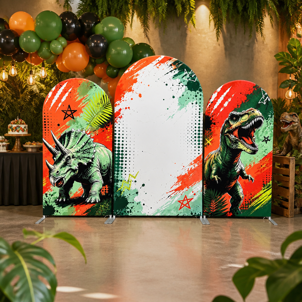 Dinosaur Party Arch Backdrop Wall Cover