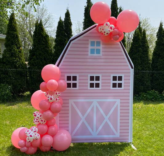 5.25x8.14ft Farm Theme Birthday Baby Shower Party Decoration Barn Arch Backdrop Wall Stand
