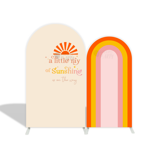 A Little Ray of Sunshine Is On The Way Birthday Party Arch Backdrop Wall Cloth Cover