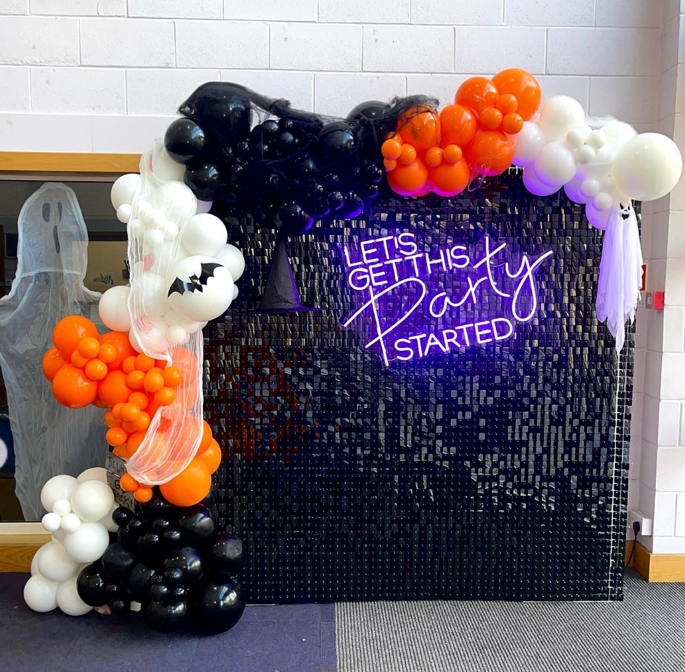 8ft by 8ft Black Sequin Shimmer Backdrop Wall Panels For Birthday Wedding Baby Shower Bridal