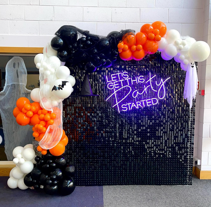 8ft by 8ft Black Sequin Shimmer Backdrop Wall Panels For Birthday Wedding Baby Shower Bridal