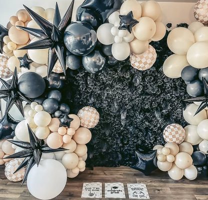 Handmade Artificial Fabric Rolling Up Curtain Black Rose Flower Wall Backdrop For Birthday Wedding Decor