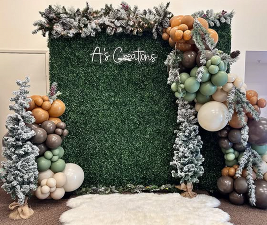 8x8ft Green Artificial Hedge Wall Backdrop for Wedding, Baby Shower, Jungle Wild Merry Christ Party