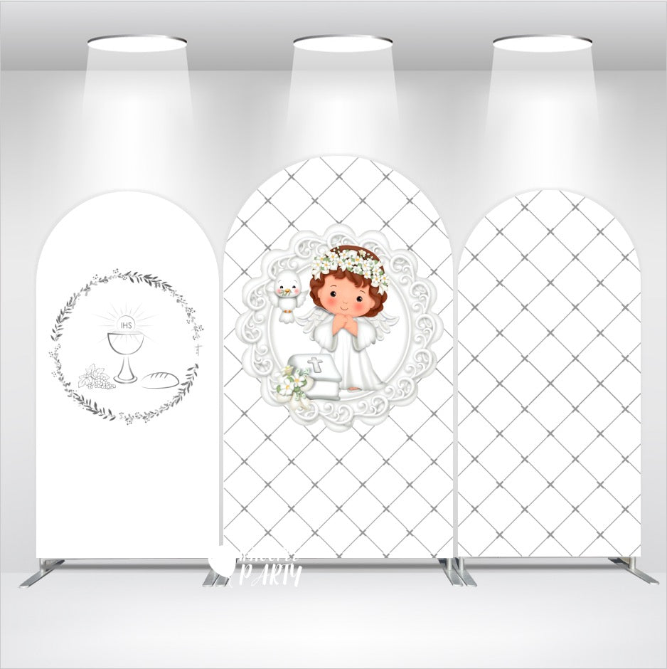 Baptism God Bless Christening Baby Shower Baptism Party Arch Backdrop Wall Cloth Cove