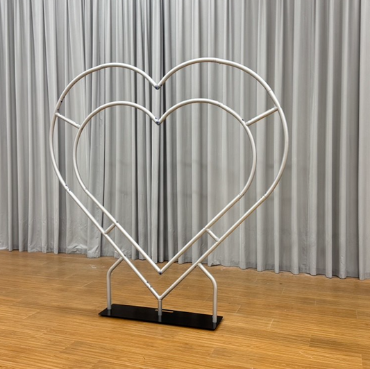 Double Layer Heart Shape Aluminum Arch Photo Booth Backdrop Wall Stand