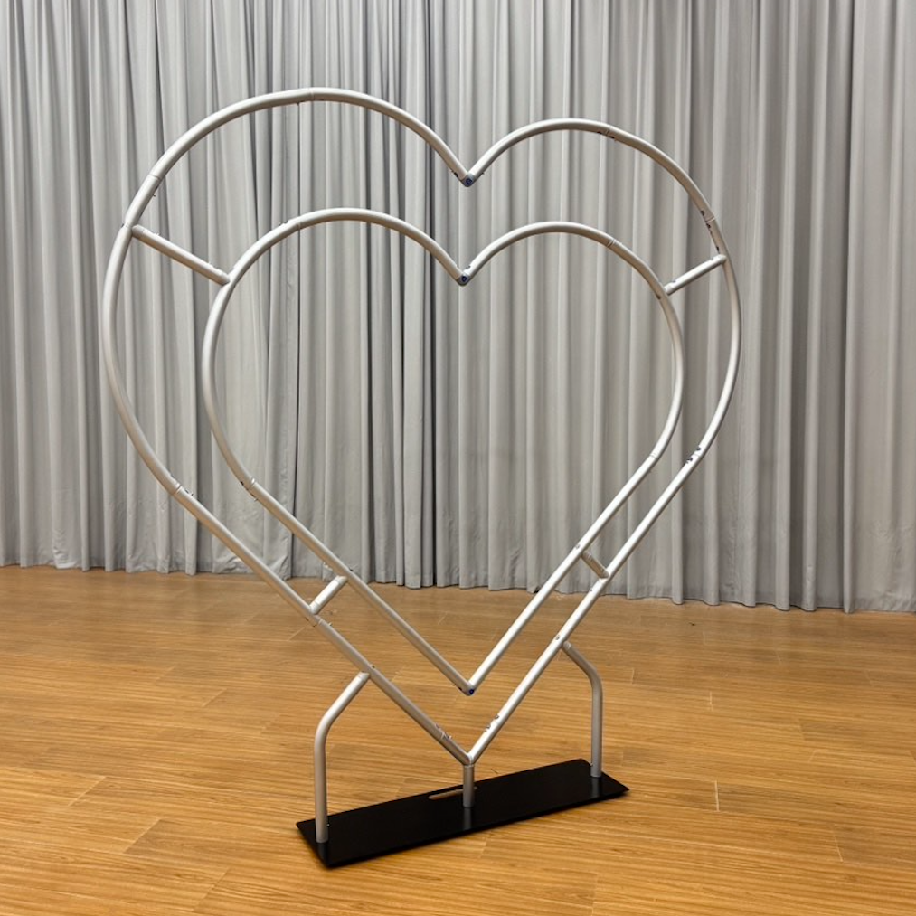 Double Layer Heart Shape Aluminum Arch Photo Booth Backdrop Wall Stand