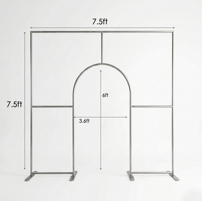 Arco de bienvenida con puerta abierta de tubo de aleación de aluminio, soporte de pared para decoración de fiestas de cumpleaños y bodas.