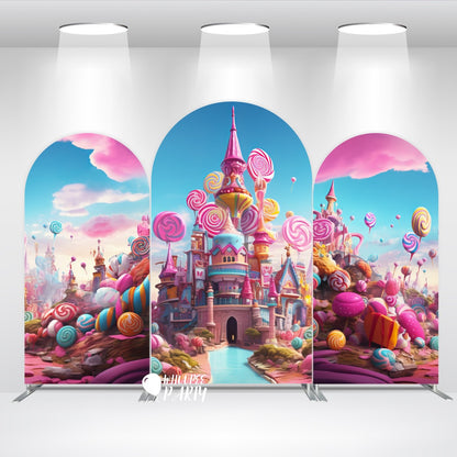 Sweet Donut Candy Theme Birthday Baby Shower Party Arch Backdrop Wall Cloth Cover