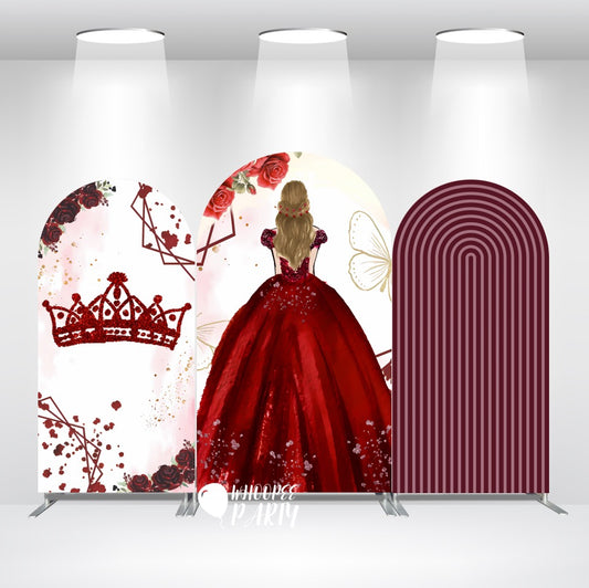 Cubierta de tela para pared con fondo de arco para fiesta de cumpleaños de 16 años