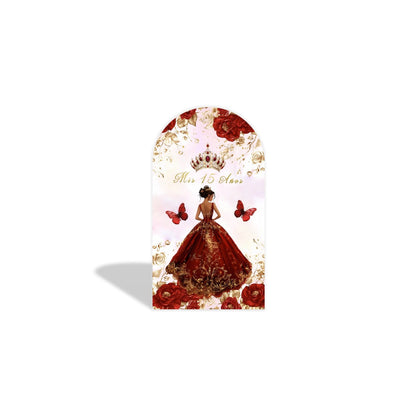 Cubierta de tela para pared con fondo de arco para fiesta de cumpleaños de 16 años