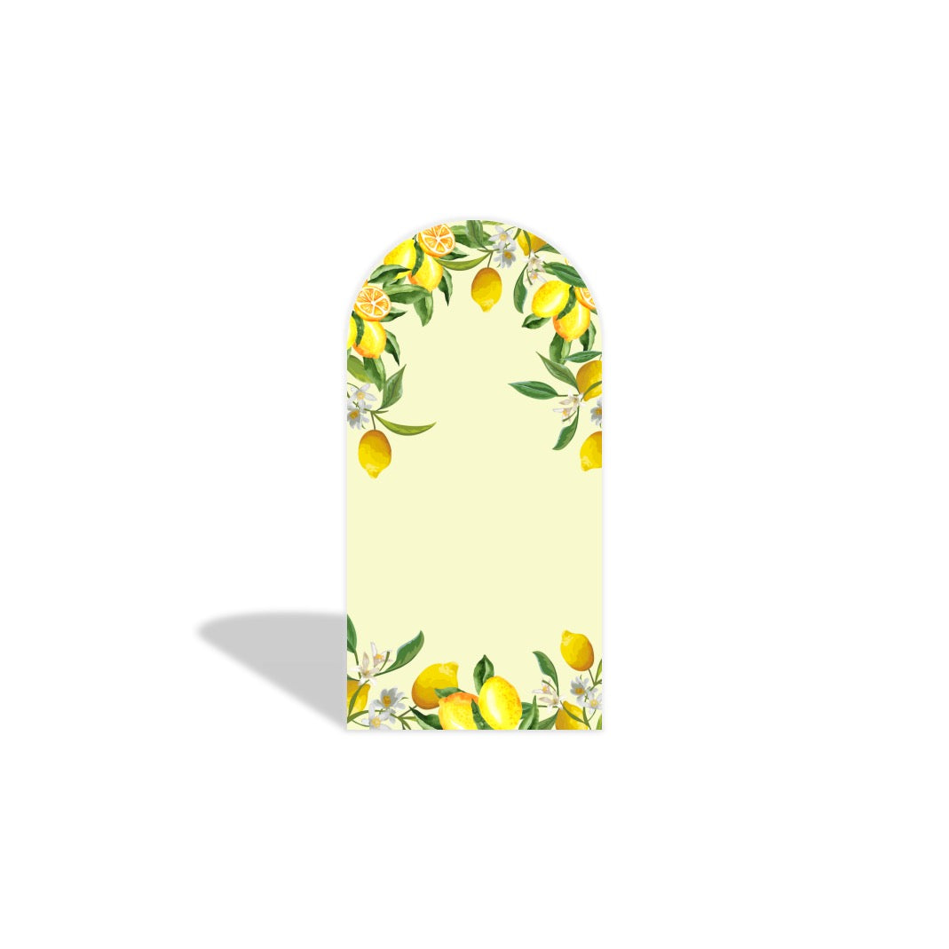 Blue and Lemon Moroccan Mediterranean Happy Birthday Baby Shower Bridal Shower Party Arches Background Wallpaper Cover