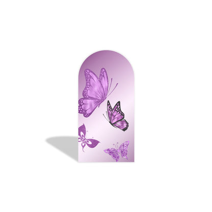 Purple Butterfly Arch Backdrop Cover with Stand | Lavender Fairy Party Background for Birthday & Photo Booth