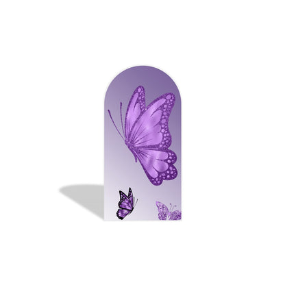 Purple Butterfly Arch Backdrop Cover with Stand | Lavender Fairy Party Background for Birthday & Photo Booth