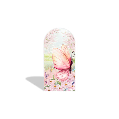 Pink Butterfly Arch Backdrop Cover with Stand | Floral Garden Party Background for Birthday, Baby Shower & Photo Booth