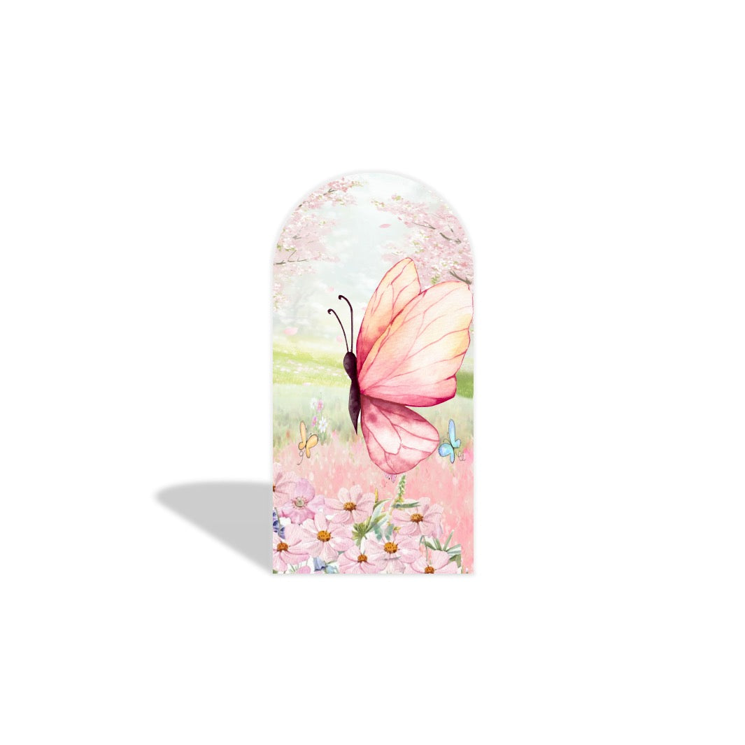 Pink Butterfly Arch Backdrop Cover with Stand | Floral Garden Party Background for Birthday, Baby Shower & Photo Booth